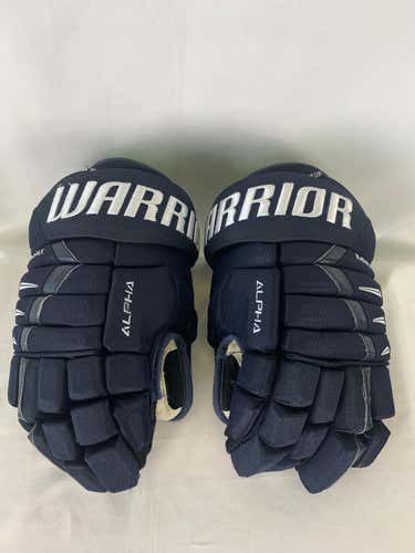 Navy Used Senior Warrior Alpha DX Pro Gloves 14" Pro Stock- Jacksonville Icemen ECHL