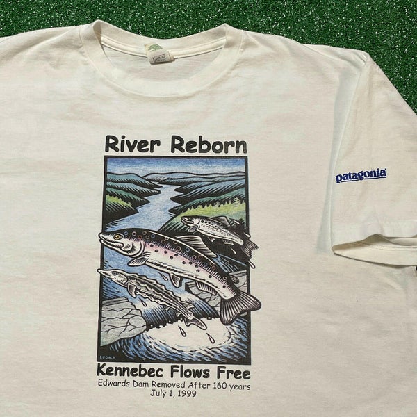 Kennebec River T Shirt Mens 2XL Adult White Vintage Patagonia