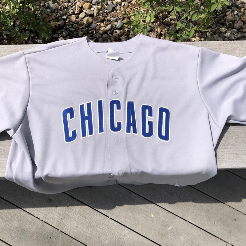 Men's Chicago Cubs Majestic Gray Cooperstown Collection Replica Cool Base  Jersey