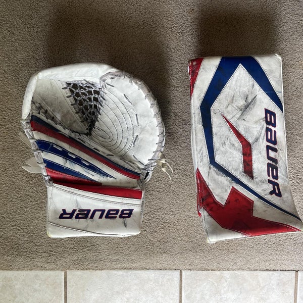 Red/White/Blue Senior Regular RX8 Glove, One-60 Blocker