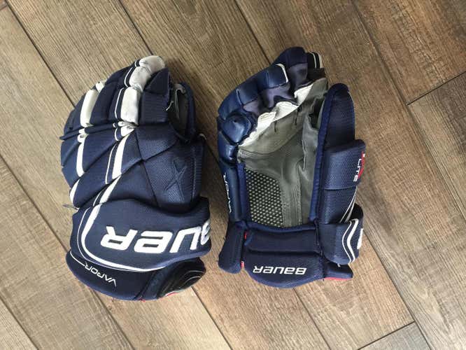 Bauer Vapor 1X Pro Lite Gloves 14" Navy or Dark Blue Used Senior
