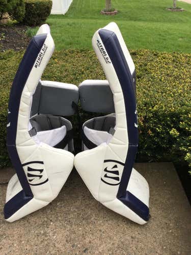 White Used Senior 34" Warrior Ritual G2 Goalie Leg Pads