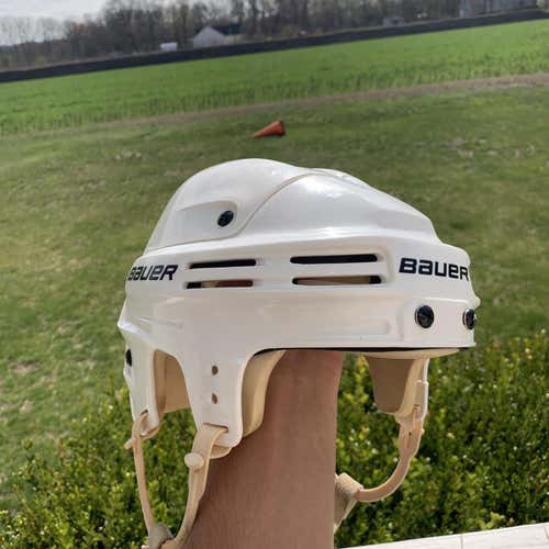 White Used Medium Bauer 4500 Pro Stock Helmet