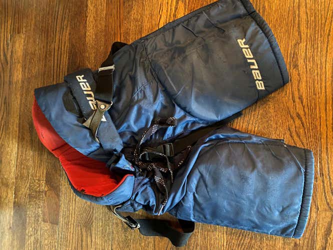 Blue Used Junior Medium Bauer Vapor X80 Hockey Pants