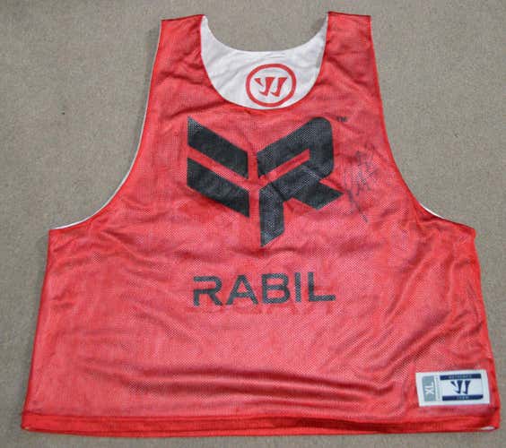 Paul Rabil Logo AUTOGRAPHED Warrior Lacrosse Jersey Pinnie XL