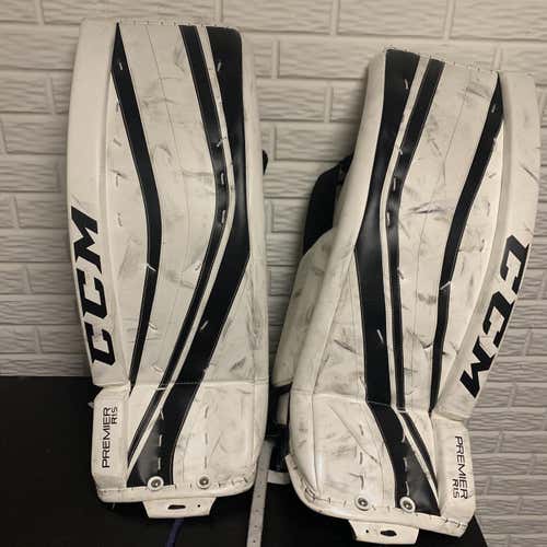 White Intermediate 32" CCM Premier R1.5 Goalie Leg Pads