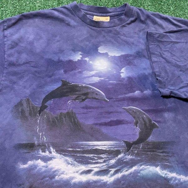 Dolphins The Mountain T Shirt Mens XL Adult Purple Tie Dye Nature Animals  USA