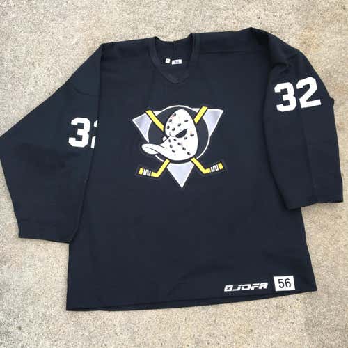 Mighty Ducks Pro Stock Black Jofa Hockey Practice Jersey sz 56