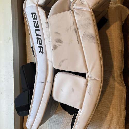 White Senior 33" Bauer  Goalie Leg Pads
