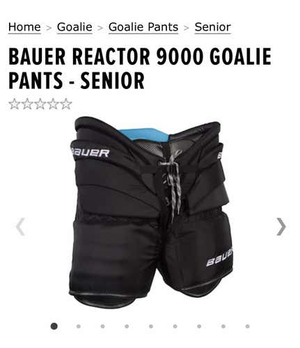 Black Senior Medium Bauer Reactor 9000  Hockey Goalie Pants