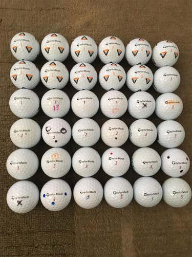 White Used TaylorMade TP5X 36 Pack (3 Dozen) Balls