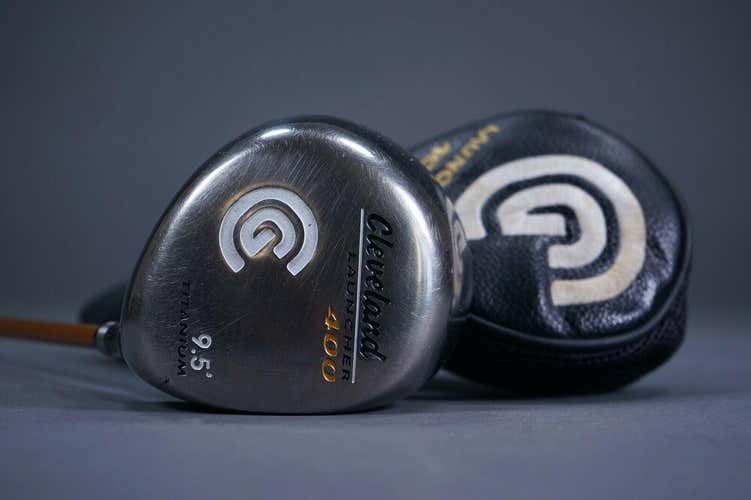 CLEVELAND GOLF LAUNCHER 400 9.5* DRIVER W/ GOLD STIFF FLEX SHAFT & HEADCOVER
