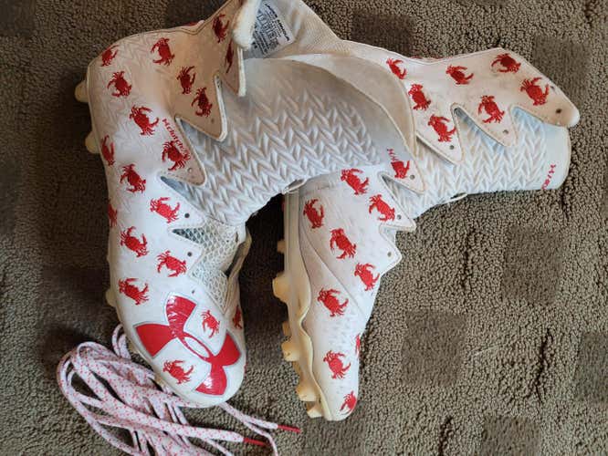 Mens Under Armour Red Crab Highlight Lacrosse Cleats Size 8M