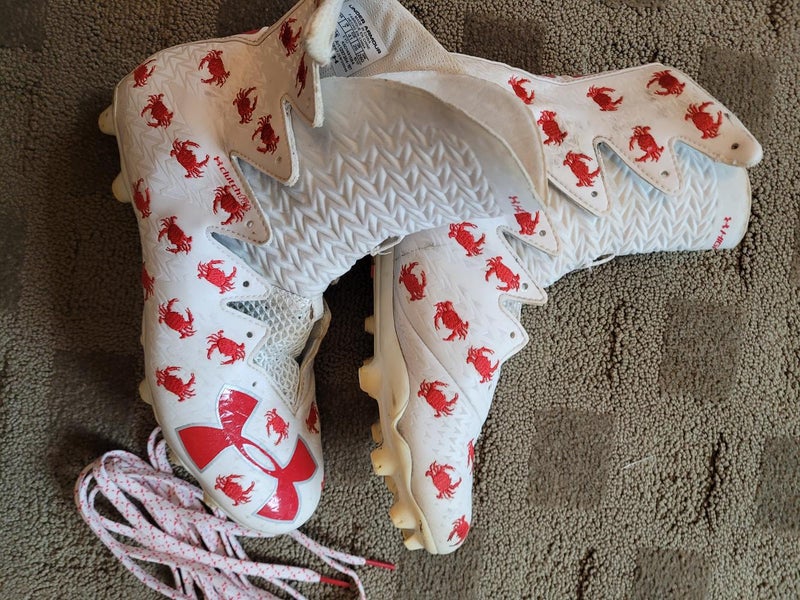 Mens Under Armour Red Crab Highlight Lacrosse Cleats Size 8M