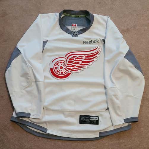 Used Detroit Red Wings Reebok Edge 3.0 Pro Stock Practice Jersey White Size 56