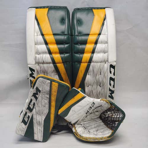 Used Pro Stock CCM Extreme Flex III Full Set Goalie Pads - NCAA - 35" (PAD068)