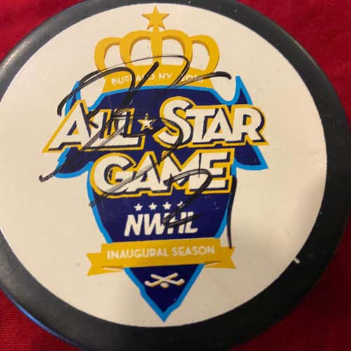 RARE Hillary Knight 2016 NWHL All Star Game Signed / Autographed Hockey Puck - USA, Wisconsin