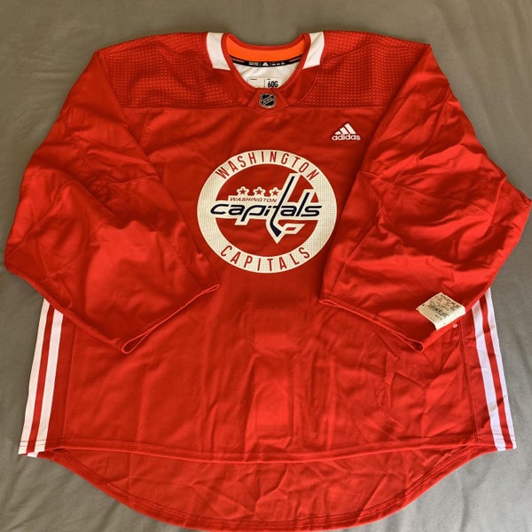 60G Made in Canada Adidas Pro Stock Practice Jersey - Washington Capitals