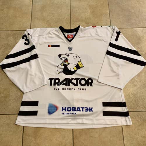 New! KHL Traktor Chelyabinsk Lutch Goalie Cut Replica Jerseys