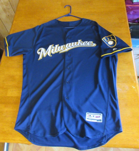 Milwaukee Brewers Majestic Flex Base Authentic Road Alt Navy