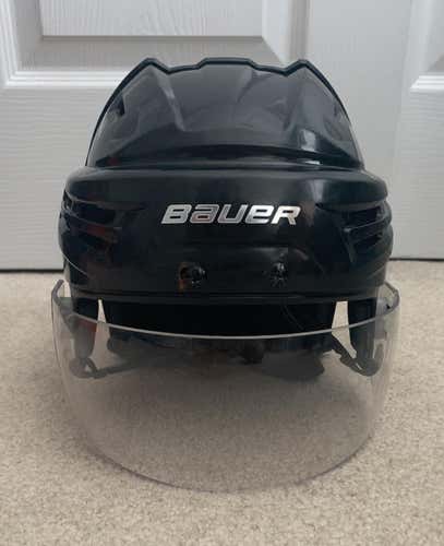 Black Used Large Bauer Re-Akt Pro Stock Helmet With Tron Visor