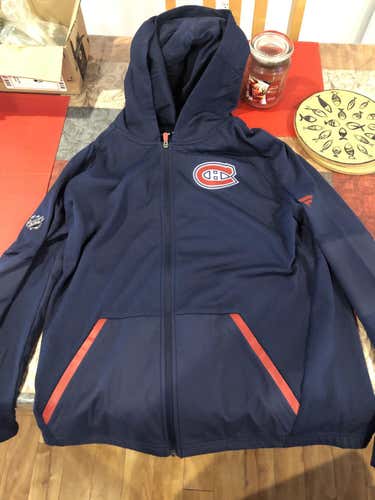 Pro Stock Montreal Canadiens Fanatics Branded Navy/Red Authentic Zip Hoodie