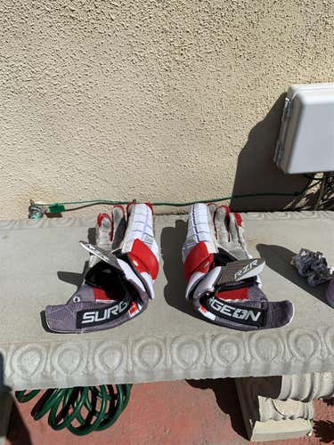 White Used Player's STX Surgeon RZR 12" Lacrosse Gloves WILLING TO NEGOTIATE