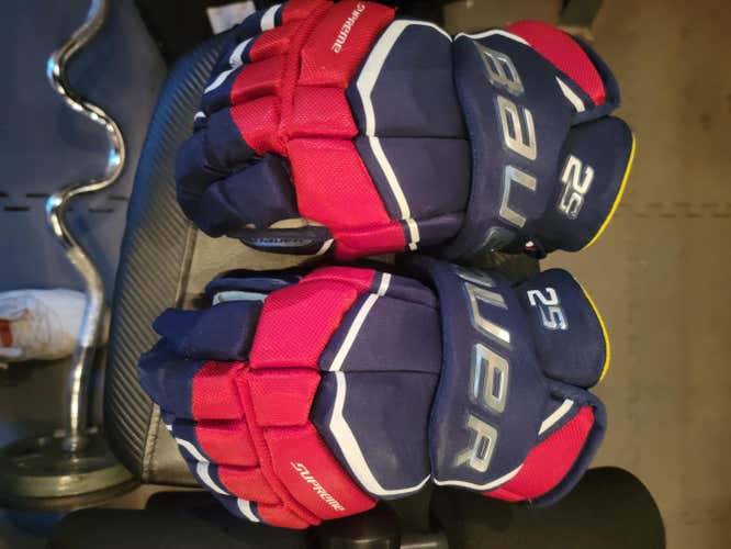 Blue Used Senior Bauer Supreme 2S Gloves 14"