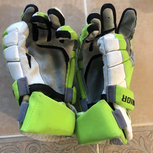 Green Used Player's Warrior Burn Pro 13" Lacrosse Gloves
