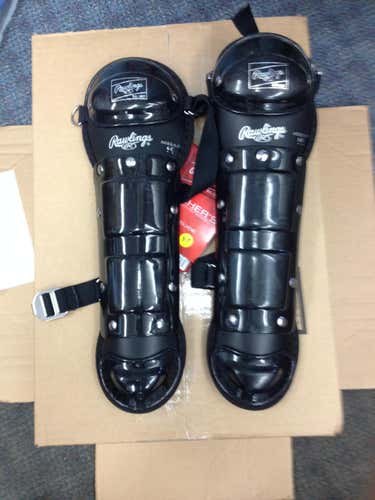 Black New Youth 10" Rawlings Catcher's Leg Guards