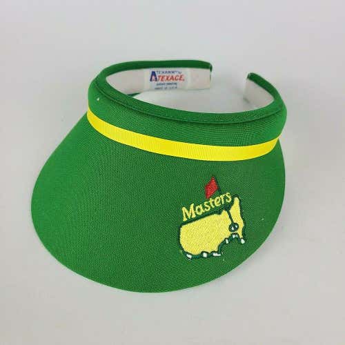Vtg Masters Golf Sun Visor Hat Green Texann Texace USA Made