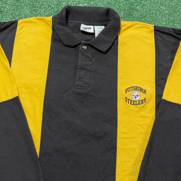 Pittsburgh Steelers Collared Shirt Mens XL Adult Long Sleeve Rugby NFL  Football