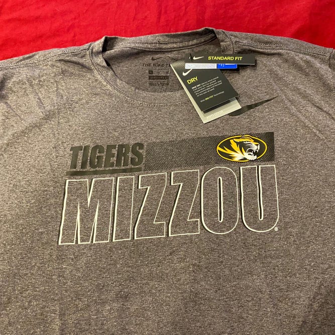 Missouri Tigers MIZZOU Gray Adult XL Nike T-Shirt * NWT