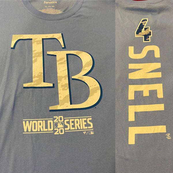 Blake Snell #4 Tampa Bay Rays 2020 MLB World Series Blue Adult XXL T-Shirt  * NEW