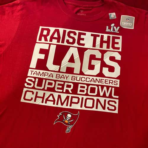 Tampa Bay Buccaneers NFL Super Bowl LV Champions Red Adult Large Nike T-Shirt * NWT