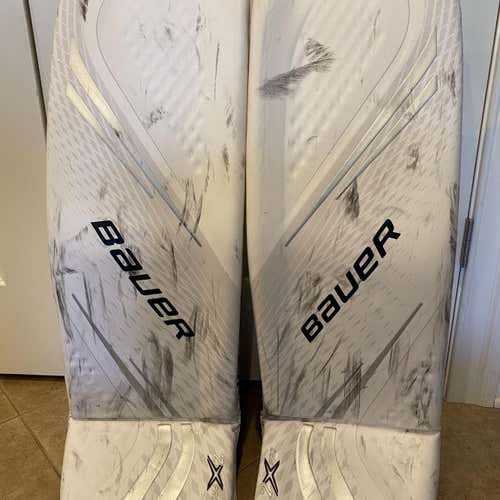 White Senior 35" Bauer Vapor 2X Pro Pro Stock Goalie Leg Pads
