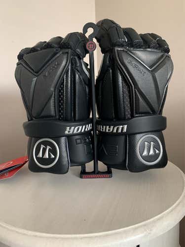 Black New Player's Warrior Evo Pro 13" Lacrosse Gloves