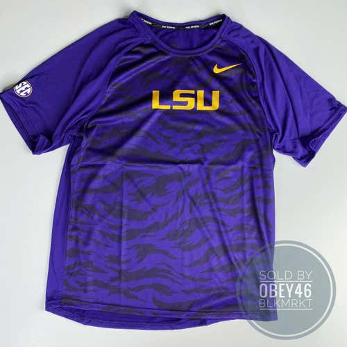 Nike NCAA LSU Tigers Men’s Team Issued Warm Up T-Shirt