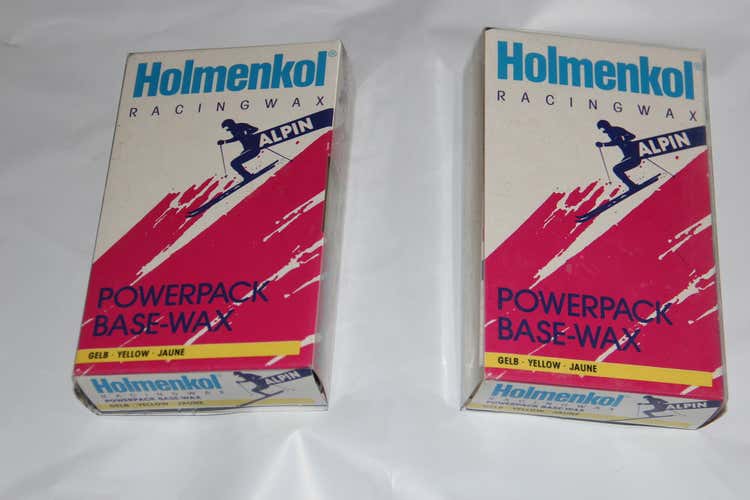 Holmenkol Ski Wax 200 grams yellow base wax Germany Alpine wax- 2 pack lot
