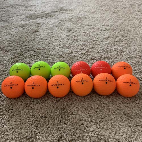 24 Used Maxfli Neon Colored Assorted (2 Dozen) Golf Balls