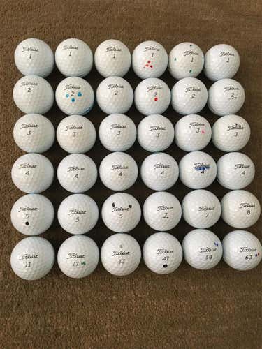 White Used Titleist Pro V1 36 Pack (3 Dozen) Balls