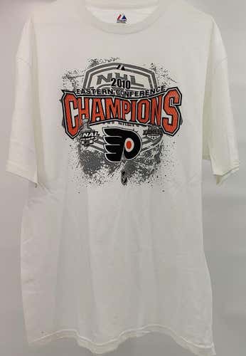 PHILADELPHIA FLYERS 2010 EASTERN CONFERENCE CHAMPIONS MAJESTIC T-SHIRT SIZE ADULT XL