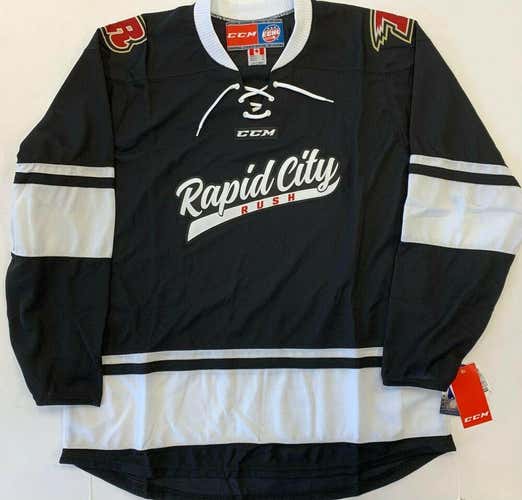 New CCM Premier Rapid City Rush Hockey Player Jersey Senior Medium 7185 ECHL SR
