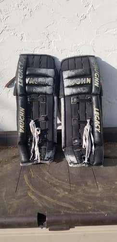 Black Used Intermediate 30" Vaughn Goalie Leg Pads