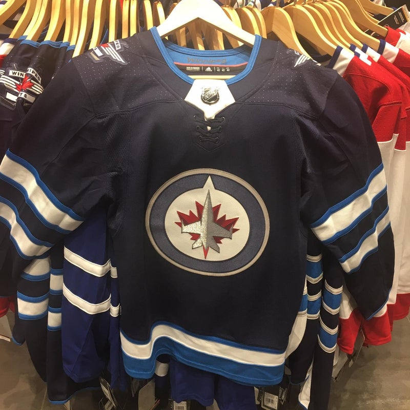 Winnipeg Jets Hockey NHL Adidas Third Jersey Blue Size 50 Medium