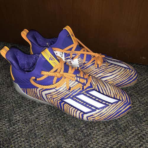 Adizero 10.0 Zubaz Men’s Football Cleats size 9.5 Purple & Gold LSU