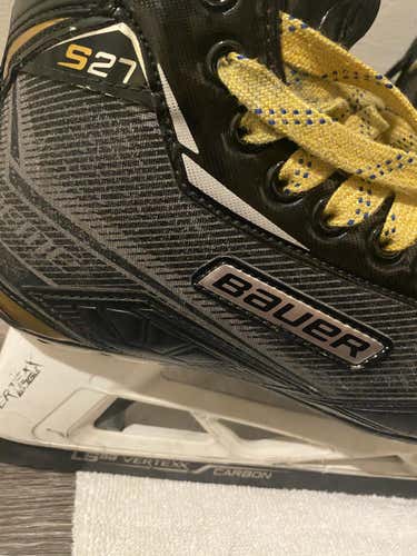 Used Bauer Supreme S27 Hockey Goalie Skates Size 6.5-3 sets of steel
