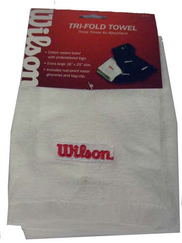 Wilson Tri-Fold Towel (White, 16"x25") Golf NEW