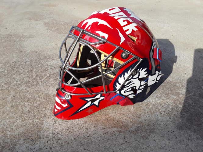 Kevlar pro stock senior large goalie mask with custom paint