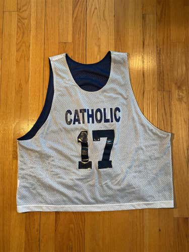 Navy Blue Catholic Lacrosse Pinnie #17